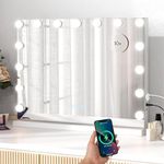 Tangkula Hollywood Lighted Vanity Makeup Mirror with 15 LED Bulbs, 10X Magnification, Touch Control, Cosmetic Mirror for Dressing Room, Desktop or Wall-Mounted