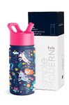 Simple Modern Kids Water Bottle with Straw | Insulated Stainless Steel Reusable Tumbler for School, Girls, Boys | Summit Collection | 14oz | Unicorn Rainbows