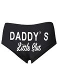 PROMOTED TO BIG SISTER Cum in Me Daddy Sexy Slutty Underwear Panties Women's Booty Shorts, Black-one, Medium