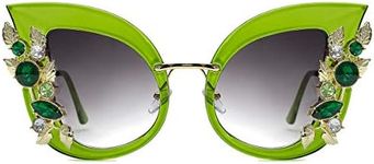 Slocyclub Halloween Glasses Jeweled Sunglasses, Funky Butterfly Shaped Sunglasses, Oversized Rhinestone Sunglasses for Women, Unique Sunglasses with UV400 Protection, Colorful Fun Sunglasses