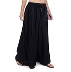 TNQ Women's Loose Fit Palazzo Pants ( rayonfla621 _ Black _ XXXXX-Large )