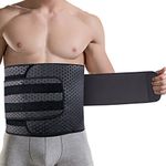 Wasit Trimmer for Men, Neoprene Ab Belt Widening Waist Trainer with Double Adjusted Straps for Fitness Weight Loss and Back Support (L/ 34-38inch)