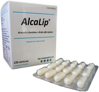 AlcaLip 120 Cápsulas de N-Acetil-L-Carnitina, Ácido alfa-Lipoico, Vitamina B1, Vitamina B12, en blíster de aluminio para proteger su composición de las influencias ambientales, el oxígeno y la humedad