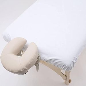 6 PACK BodyBest Fitted Massage Sheets | Percale | 200 Thread Count | 32″ X 75″ X 5″ Massage Table Fitted Sheets for Spa Beds and Treatment Tables | White