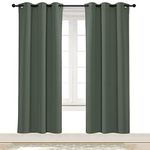 NICETOWN Dark Mallard Blackout Drape 72 inches Long for Nursery Home Fashion Thermal Insulated Blackout Room Darkening Curtain/Drapery with Ring Top (Single Panel, 42 inches)