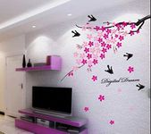 Decals Design 'Flower Branch with Birds' Wall Sticker (PVC Vinyl, 50 cm x 70 cm),Multicolour