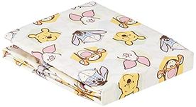 Disney Winnie the Peeking Pooh 100% Cotton Fitted Crib Sheet, Yellow/Blue/Green