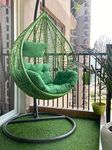 Bhairav Store Rattan Single Seater Swing Chair Hammock Swing Chair With Stand & Cushion Hammock Hanging Jhula For Indoor, Outdoor,Balcony, Garden