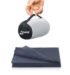 Litume Compact Fleece Breathable Airplane Blanket Foldable Throw Backpacking Blanket with Stuff Sack Moisture Wicking (70x48)