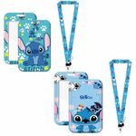 Suitable for Disney Stitch Disney lanyards, Removable Disney Stitch Lanyard Card Holders, ID Cards, Keys, Tickets, Office Supplies, Bus Cards Stitch lanyards (Pack of 2)