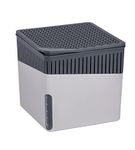 WENKO Portable Dehumidifier Cube Design, Compact and Rechargeable Dehumidifier for Bathroom, Closet, Bedroom, Garage, Covers up to 2800 Cubic Feet, 2.2lbs, Gray, 6.18 x 6.5 x 6.5