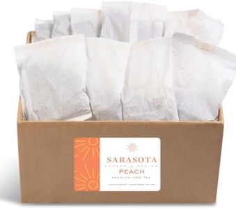 Sarasota Tea, Peach Flavored Iced Tea Bags One Gallon Size Filter Packs, 48 Gallons Per Box, Quick Brew Southern Ice Tea with Sweet Georgia Peach Flavor (1 oz, 48 Count)