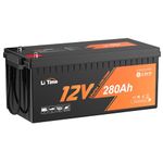 Litime 12.8V 280Ah Plus Low-Temp Protection LiFePO4 Battery Built-in 200A BMS, Max 3584Wh Energy,15000+ Deep Cycles, Perfect for Solar System, RV, Camping, Boat, Home Energy Storage