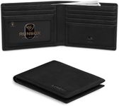 RUNBOX Wallet for Men Slim Credit Card Holder Leather RFID Blocking Small Thin Men's Wallet Bifold Minimalist Front Pocket Large Capacity Gift Box, Black