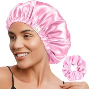 YANIBEST Double Layer Satin Bonnet Silk Bonnet Adjustable Hair Bonnet for Sleeping Hair Bonnets for Women Curly Natural Hair