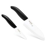 Kyocera Revolution Paring and Santoku Knife Gift Set, White Blade