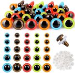 Nelytiya 100Pcs 5-10mm Safety Eyes for Crocheting with Washers 5 Colors amigurumi Eyes for Plush Stuffed Animal Eyes DIY Puppet Bear Toys Craft Doll Eyes for Crochet Animals Doll Making Supplies