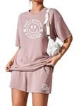 KSHS Women's Cotton Printed Pajama Set/Night Suit Set Of Top & Shorts (X-Large, Onion Peach)