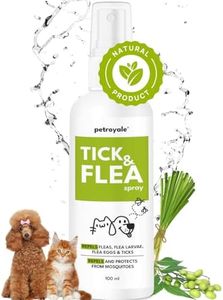 Petroyale Tick and Flea Spray for Dogs & Cats - Natural Oils - Essential for Flea & Tick Treatment - Easy-to-Use Flea Spray for Dogs and Cats - Anti tick Spray for Dog - Safe for Pets (100 ML)