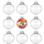 THE TWIDDLERS - 15 Pack Christmas Fillable Clear Plastic Baubles, 6cm / 2.5" - Xmas Tree Transparent Ornaments to Fill & Design, DIY Craft