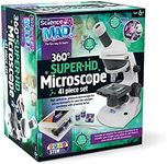 Science MAD! SM54-360 Super HD Microscope For Young Scientists - High Definition 200X Magnification Premium Microscope - Includes Mount for Smartphone Capture, 41 Piece Set, 6+ Years