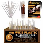 Defender Bird Spikes | Wide Plastic | Glue | Guide | 6 Metre | Various Size Packs