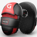 Gallant Boxing Pads - Curved PU Leather Focus Pad for Sparring, MMA, Kickboxing, Muay Thai, Martial Arts, and Coaching - Shock Resistant Heavy Heritage Boxing Mitts for Men Women – Red/Black