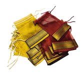 Moira Women's Small Potli Gift Bags Silk Brocade (18 cm X 12 cm) Pack of 20 (Golden & Dark Maroon)