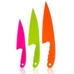 BANSHAN Three Piece Set of Colored Fruit Knives Made of Plastic, Safe and Durable (3pcs)