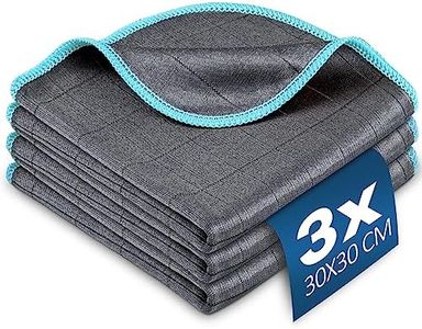Airlab 3X Microfibra Paños de Limpieza Magico 400GSM, Bayetas para Cristales Sin Rayas, Trapos de Carbono Sin Pelusa, Balletas para Ventanas Vidrios Baño Espejo Cocina Plato Coche, 30 x 30 cm
