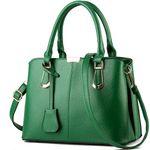 Dayfine Top Handle Handbags for Women PU Leather Satchel Handbag Tote Bags Purse Ladies Briefcase Shoulder Bag Crossbody Bag-Green