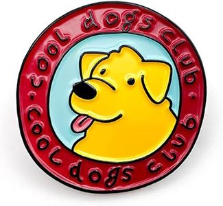 LIUJINCAN Funny Circular Cool Dogs Club with Cartoon Yellow Dogs Hard Enamel Pins, Creative Cute Dogs Brooch Decoration for Backpack Jeackets Jeans and Gifts