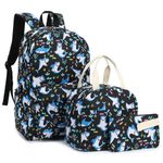 School Backpack for Boys, Kids Teens Elementary Middle School Bags Bookbag Set with Lunch Box Pencil Case (Shark)