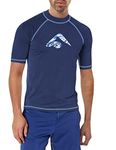 Kanu Surf Men's Mercury UPF 50+ Short Sleeve Sun Protective Rashguard Swim Shirt, Twister Navy, Large