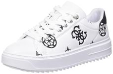 GUESS Women's Denesa Sneaker, White 148, 4.5 UK