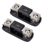 150 AMP ANL Fuse Holder with 1/0 or 4 Gauge in-line ANL Fuses and Insulated Protective Cover for Auto Parts, Automotive, Truck, Marine by Safego (2 Pack)