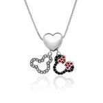 Disney Gifts for Women Mickey and Minnie Charm Box Chain Necklace in Sterling Silver S925 (20)