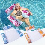 3 Packs Pool Floats Chairs Adult, Multi-Purpose Extensible Inflatable Pool Lounge Chairs,Blow up Pool Noodles Floats for Adults,Floating Water Chair