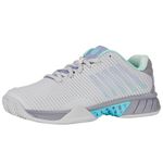 K-Swiss Women's Hypercourt Express 2 Tennis Shoe, Nimbus Cloud/Lilac Gray/Neon Purple, 6.5 UK