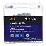 zonkie 5/6/7/8-Speed Bicycle Chain 1/2 x 3/32 Inch 120 Links