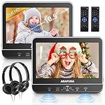 10.5" Dual Portable DVD Player with HDMI Input, Arafuna Car DVD Player Dual Screen Play A Same or Two Different Movies, Headrest DVD Player for Car Support 1080P HD Video, USB/SD,Last Memory