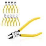 BOOSDEN Wire Cutters 10 PACK, 6-inch Wire Clippers, Dikes Side Cutter Pliers, Small Wire Nippers, Diagonal Wire Cutting Pliers, Spring Loaded Flush Cut Pliers for Plastics, Crafts, Zip Tie, Floral