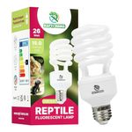 REPTI HOME UVB Reptile Light 26W 15.0, Desert UVA UVB Bulb for Reptiles, Terrarium Compact Fluorescent Lamp, Reptile UVB Light Bulb for Bearded Dragon, Lizard, Tortoise, Snake