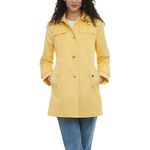 LONDON FOG Women's Double Collar Raincoat, Pineapple, L