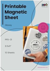 PPD 10 Sheets Printable Inkjet Magnetic Sheets Glossy Finish Premium 13mil Thick Photo Paper Quality, Instant Dry and Water-Resistant 8.5x11 (PPD-31-10)