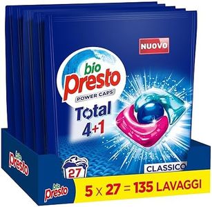 Bio Presto Power Caps Classico, Detersivo Lavatrice Predosato In Capsule, Confezione Da 135 Lavaggi