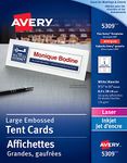 AVERY Large Tent Cards for Laser and Inkjet Printers, 3.5" x 11", White, Matte Coated, 50 Pack, 5309