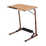 BI3 Bade Large Size top Steel Wood 60 * 45 * 75 cm Multipurpose Laptop Table with footrest 5 Heights 3 Angles Adjustable, Study, Kids, Office and Dinning Table (Golden Teak Color)