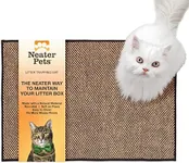 Neater Pets Jute Cat Litter Trapping Mat - Catches Spilled Litter Mess from Kitty Litter Box to Protect Floors, Soft on Cats Paws, Anti-Skid Backing, Easy to Clean, Checkered, 24" x 36"