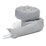 Reusable Water Absorbing Moisture Snake by New Pig | Washable 100% Polyester Fabric | 2-Pack | Heather Grey | Each Sock Absorbs 1/4 Gallon Water, 3†x 3’